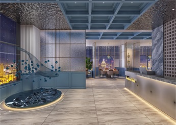 地中海風格西餐廳裝修設(shè)計效果圖